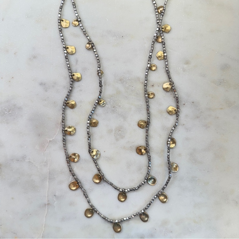 Chico’s Mixed Metal Beaded Necklace - Picture 5 of 6